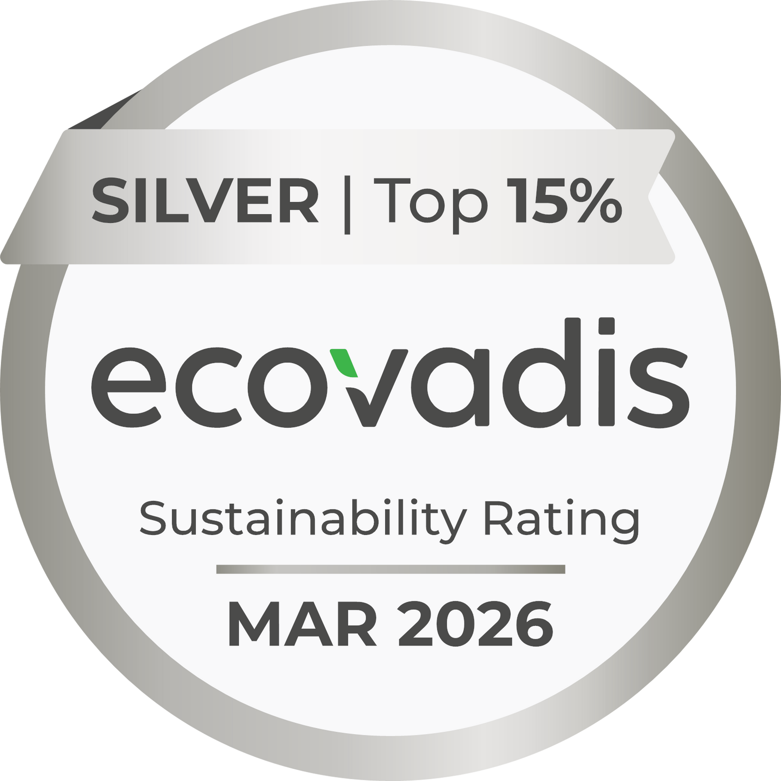 A Silver Medal from EcoVadis Sustainability Rating