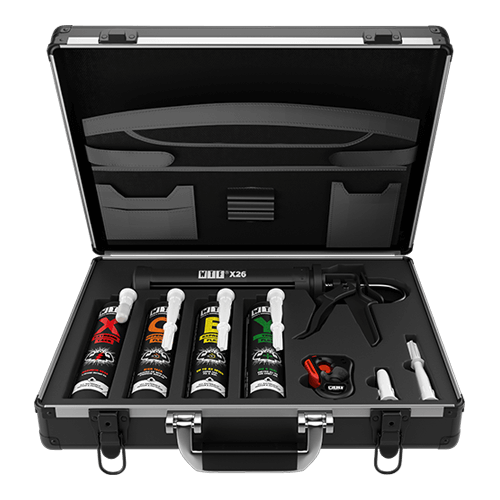 WTF Briefcase opened and filled with adhesive